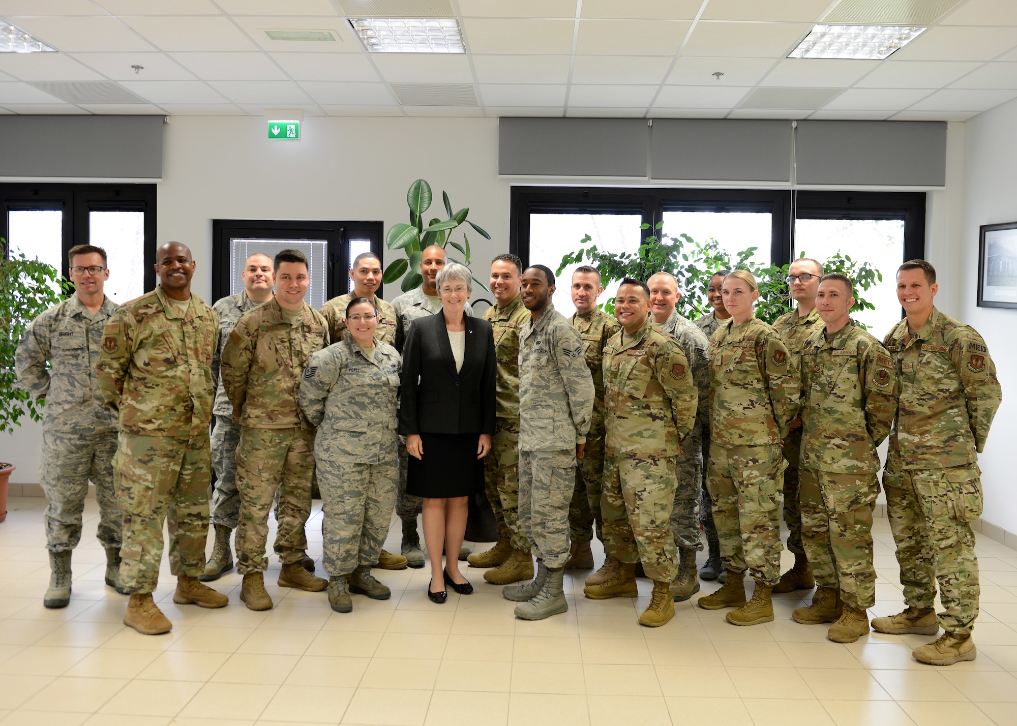 Secretary of the Air Force Heather Wilson visited with Wyvern Warriors at Aviano Air Base, Italy on April 24.