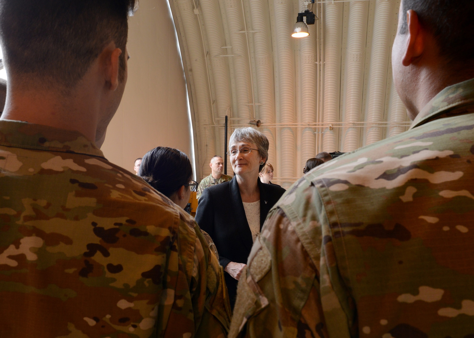 Secretary of the Air Force Heather Wilson visited with Wyvern Warriors at Aviano Air Base, Italy on April 24.