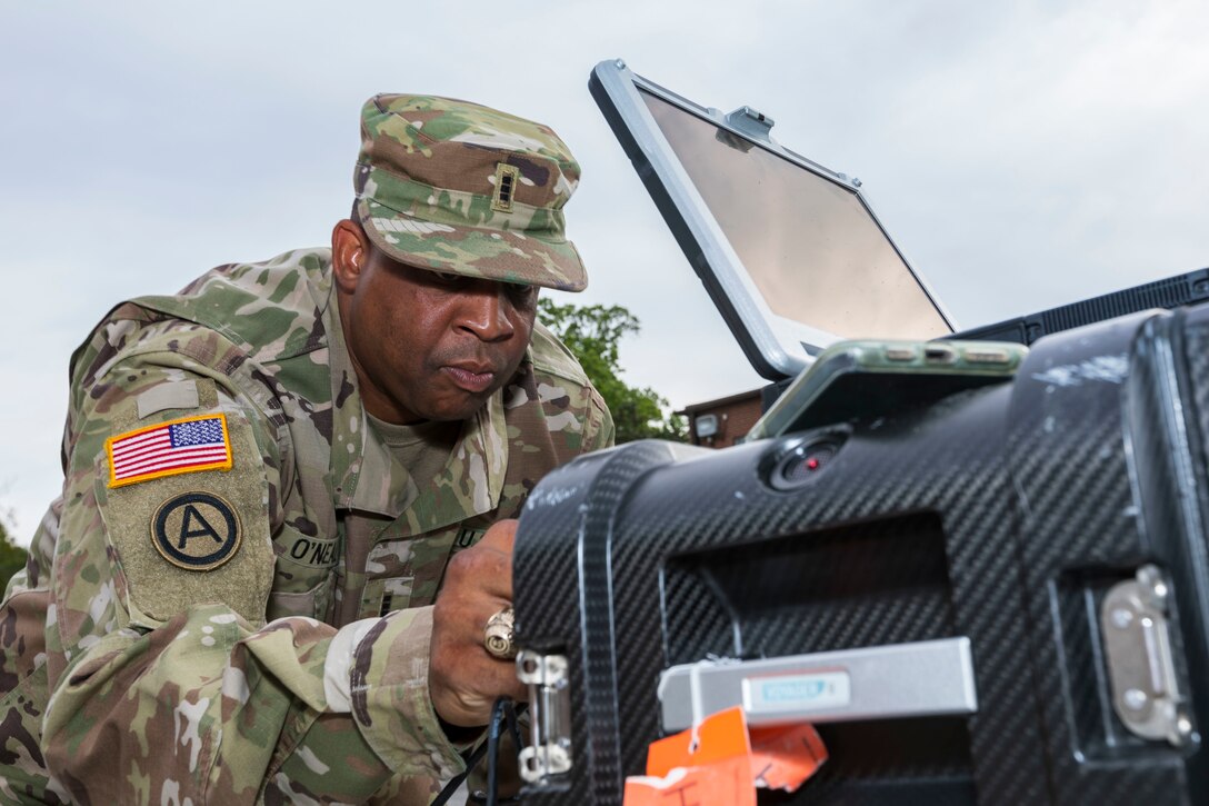 Signal Soldiers Practice Shooting Satellite