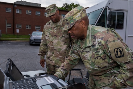 Signal Soldiers Practice Shooting Satellite