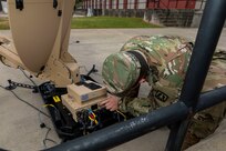 Signal Soldiers Practice Shooting Satellite