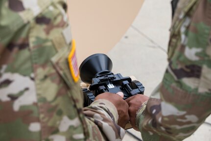 Signal Soldiers Practice Shooting Satellite