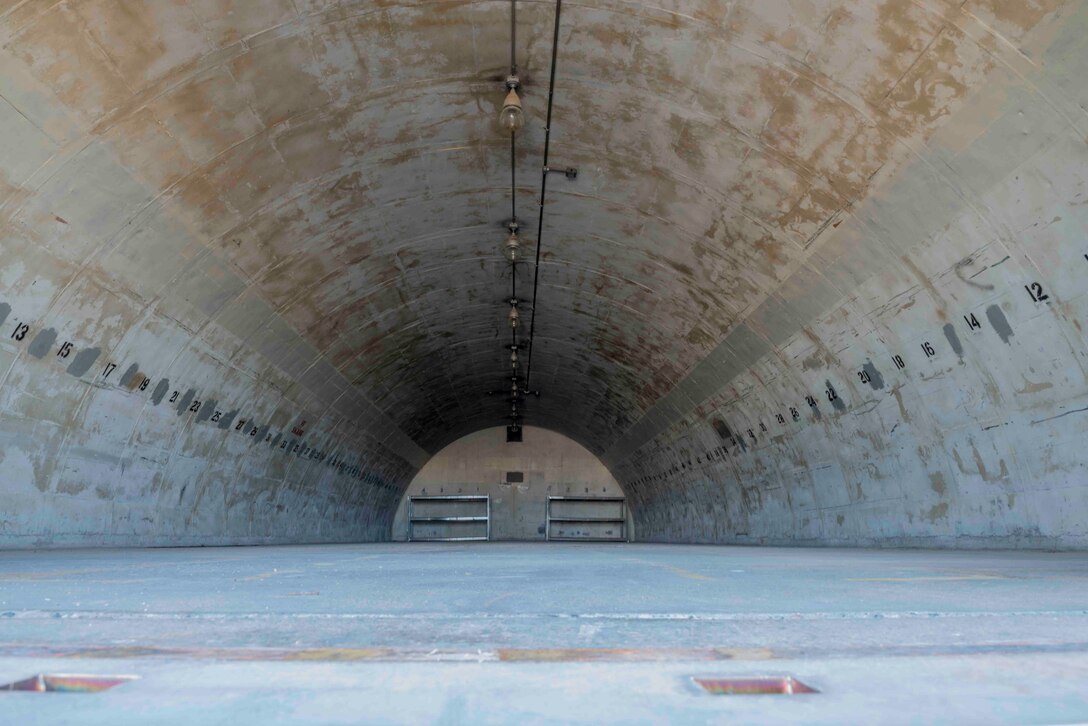 The 366th Munitions Squadron storage area is undergoing construction on seven of its Earth Covered Magazines (ECM), April 23, 2019 at Mountain Home Air Force Base, Idaho. Four out of seven igloos were condemned and unusable since 2010 due to safety hazards from deterioration of the doors. (U.S Air Force photo by Airman 1st Class JaNae Capuno)