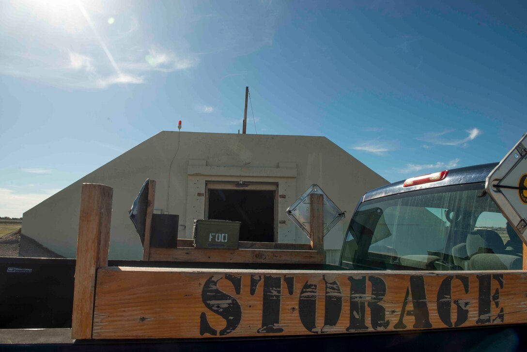 The 366th Munitions Squadron storage area is undergoing construction on seven of its Earth Covered Magazines (ECM), April 23, 2019 at Mountain Home Air Force Base, Idaho. Four out of seven igloos were condemned and unusable since 2010 due to safety hazards from deterioration of the doors. (U.S Air Force photo by Airman 1st Class JaNae Capuno)