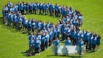 Supporters of Sexual Assault Awareness and Prevention Month from NSA Philadelphia and its tenant commands, including DLA Troop Support, create a "sea of teal" on their annual awareness walk across the installation April 23, 2019 in Philadelphia.