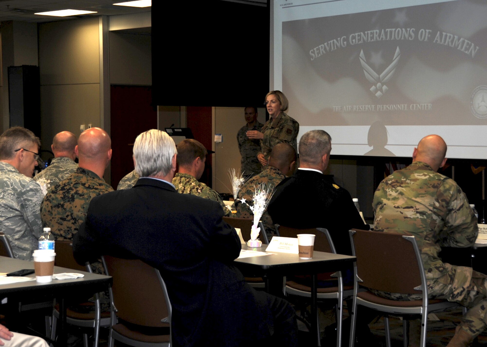 Approximately 100 members of the Aurora Defense Council gathered together here for their monthly meeting, April 25.