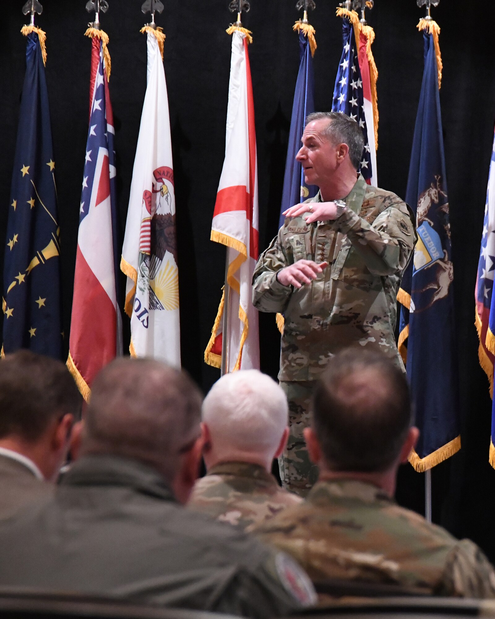 Chief of Staff of the Air Force, General David L. Goldfein shares Air Force updates with Air National Guard senior leadership at the ANG Senior Leadership Conference, 23 April 2019, in Atlanta, Georgia.