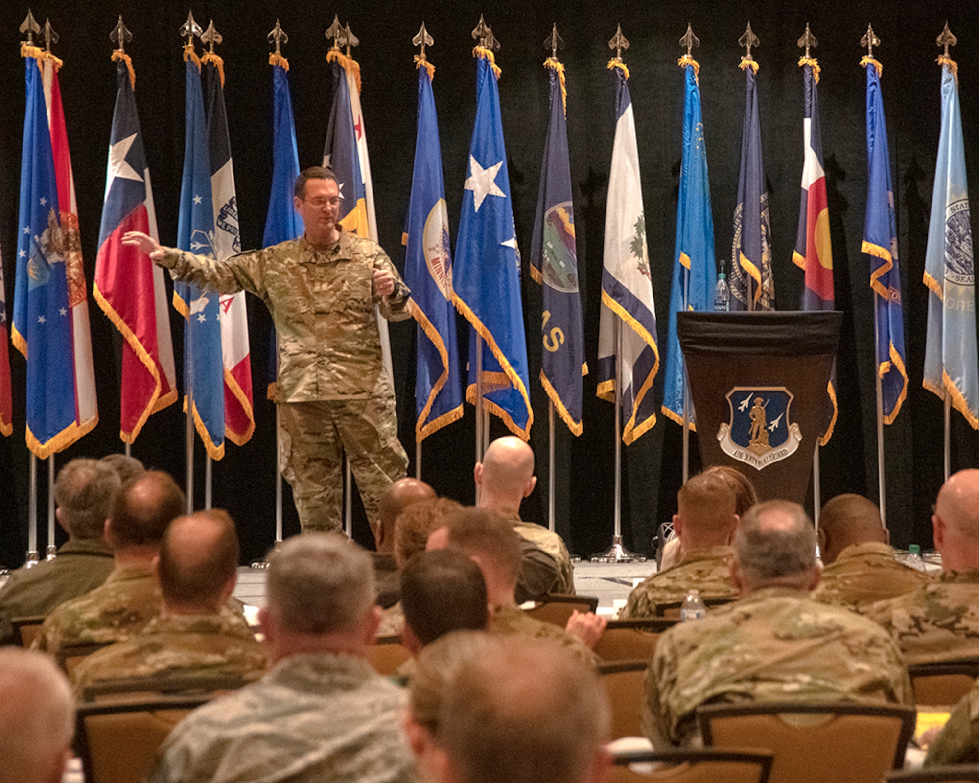 U.S. Air Force General Jospeh L. Lengyel, 28th chief of the National Guard Bureau, spoke to senior leaders from across the Air National Guard, at the 2019 ANG Senior Leadership Conference, in Atlanta, April 24, 2019.