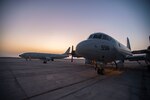 U.S. 5TH FLEET AREA OF OPERATIONS (March 1, 2018) A P-3 Orion, left, assigned to Patrol Squadron (VP) 40, sits on the flight line adjacent to a P-8A Poseidon from the "Mad Foxes" of Patrol Squadron (VP) 5. VP-5 is supporting missions in U.S. 5th Fleet to demonstrate cross-combatant command interoperability, deter potential adversaries and to provide large-scale intelligence, surveillance and reconnaissance collection.