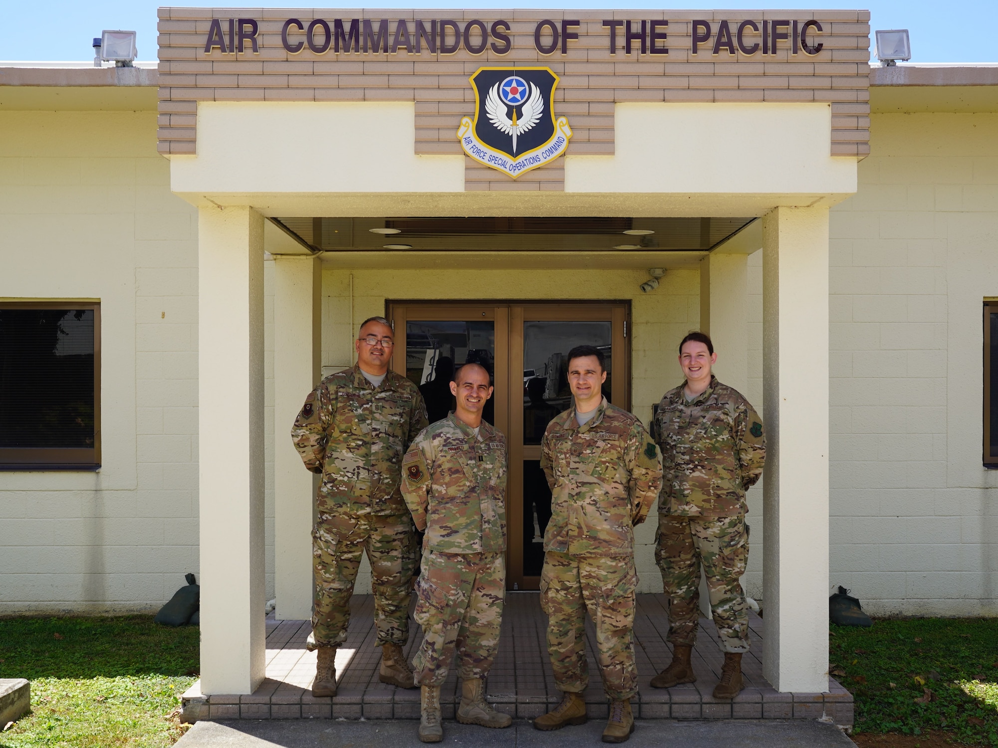 Seen here are U.S. Air Force Capt. Vincent Colletti, 353rd SOG comptroller, Master Sgt. Michael Duchesne, 353rd SOG FM flight chief, Master Sgt. Chad Sontag, 353rd SOG FM superintendent, and Staff Sgt. Lindsey Vaillancourt, 353rd SOG FM financial analyst.