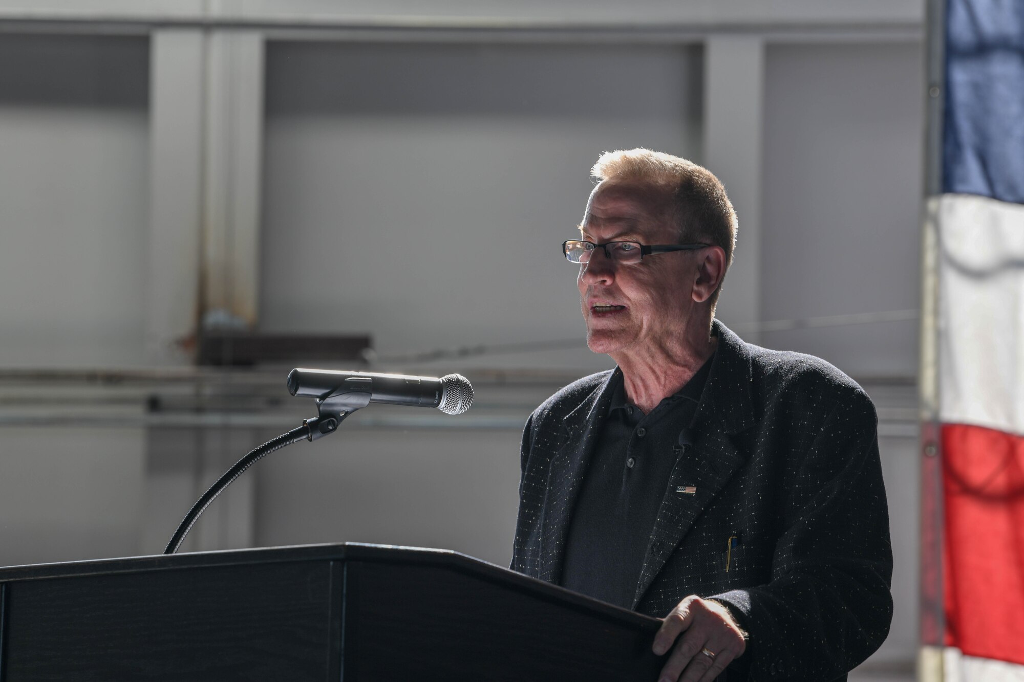 Craig Nelson, an author, talks about the Doolittle Raid and how it changed the war and perhaps the U.S. during an event at Ellsworth Air Force Base, S.D., April 18, 2018. In the midst of Word War II, the Raid forced Japan to realize that the U.S. was able to reach them with bombers and threaten their homeland. (U.S. Air Force photo by Airman 1st Class Thomas Karol)