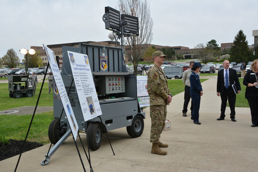 Senior leaders from across the Air Force were at Wright-Patterson Air Force Base for the Basing and Logistics Board. While here, they attended an AFRL Tech Expo with specific interest in agile combat support. (U.S. Air Force photo/Karen Schlesinger)