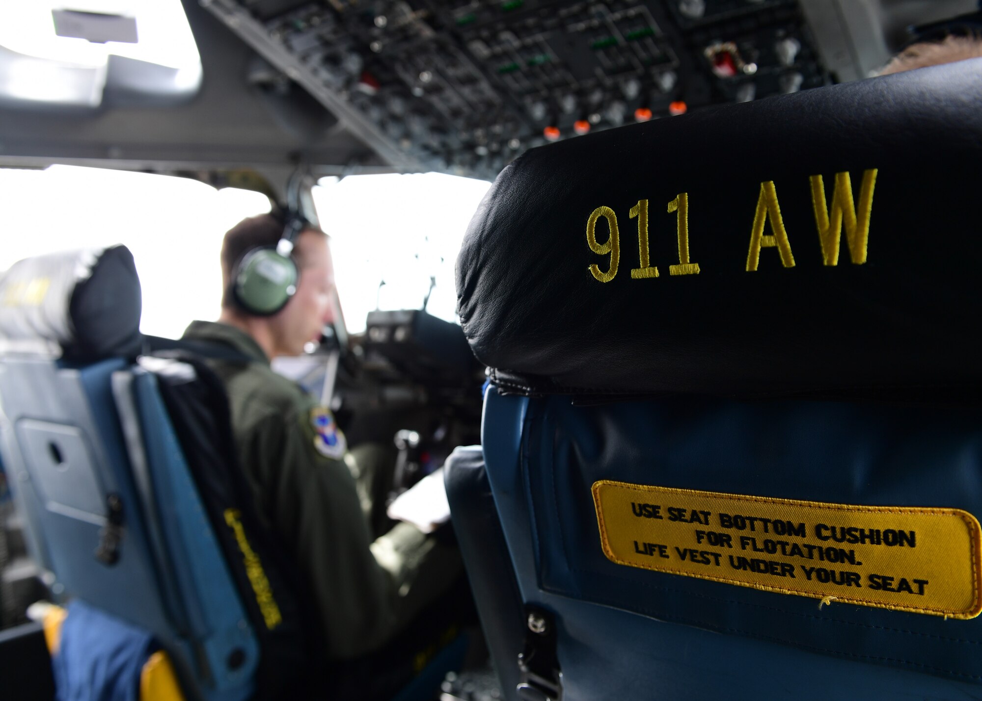 Lt. Col. Tom Clark, pilot with the 758th Airlift Squadron, prepares for takeoff at the Pittsburgh International Airport Air Reserve Station, Pennsylvania, April 11, 2019. Their mission was to go to Dobbins Air Reserve Base, Georgia, to pick up an aircraft tug, which is used to move extremely heavy aircraft, which is used to move extremely heavy aircraft, for the C-17 Globemaster IIIs the 911th Airlift Wing.(U.S. Air Force Photo by Senior Airman Grace Thomson)