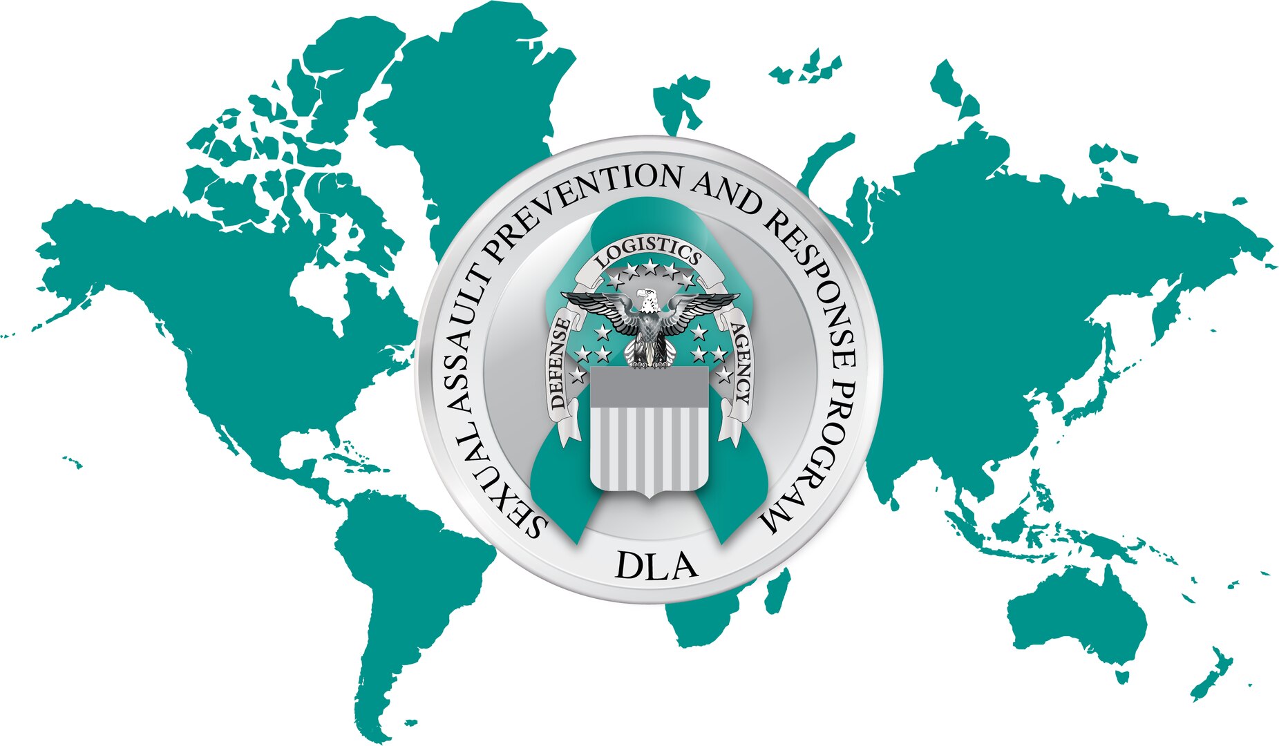 DLA Sexual Assault Prevention and Response Program logo with map.