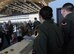 Air crew from the 89th Attack Squadron speak to Airmen and family members during a Doolittle Raider Anniversary Celebration at Ellsworth Air Force Base, South Dakota, April 18, 2019. The 89th ATKS, formerly known as the 89th Reconnaissance Squadron, was one of four original Doolittle Raider squadron during the 1942 attacks. (U.S. Air Force photo by 1st Lt. Scarlett Trujillo)