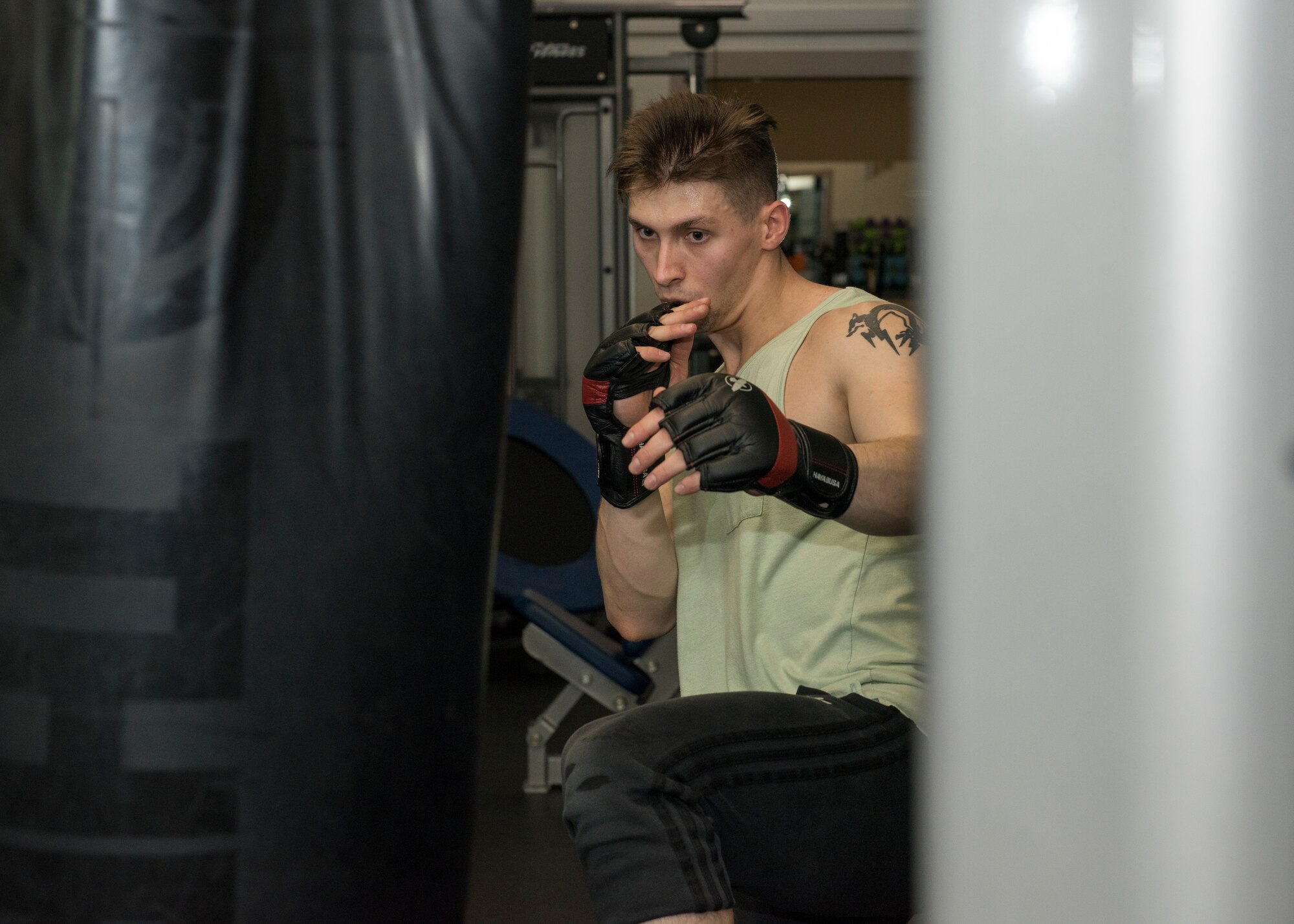 Senior Airman Tyler Flood, 366 CS, practices martial arts, March 4, 2019. Flood uses his training to keep himself mentally focused and in shape. (U.S. Air Force photo by Senior Airman Tyrell Hall)