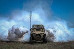 Screening Obscuration Module attached to Utility Task Vehicle activates autonomously during Robotic Complex Breach Concept on Yakima Training Center, Yakima, Washington, April 26, 2019 (U.S. Marine Corps/Nathaniel Q. Hamilton)