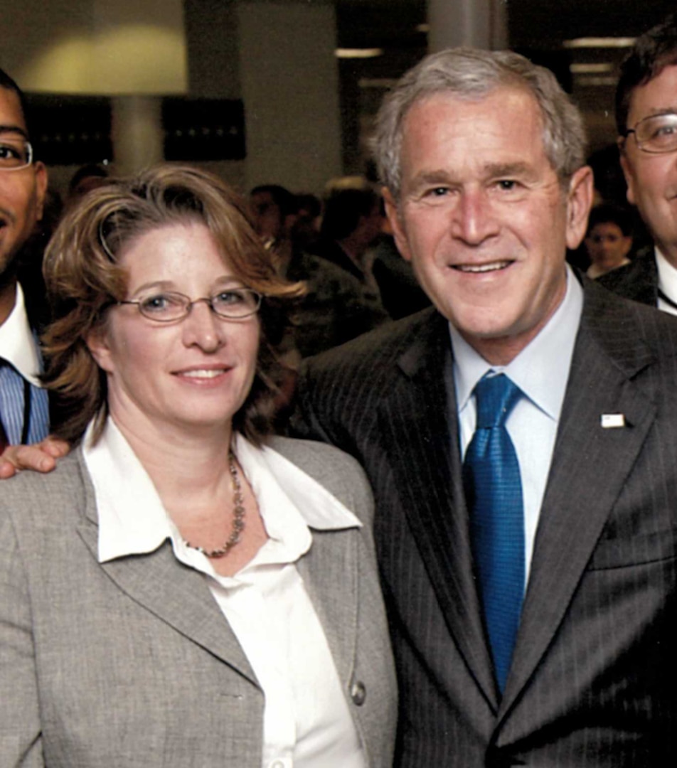 Dunshee with president Bush