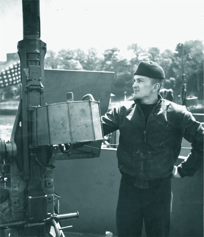 Crewman John Mateyack aboard LCI(L)-92