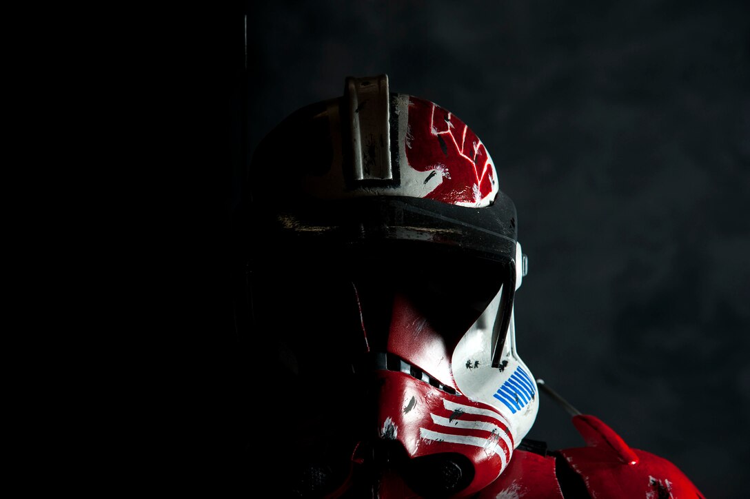 Having been a fan of “Star Wars” for as long as he can remember, David Tischhauser, 823d Base Defense Squadron unit deployment manager, became a member of the 501st Legion in 2006, an all-volunteer organization that operates through contributions to the local community through costumed charity and volunteer work.
“I was four when the first “Star Wars” came out,” Tischhauser said. “I remember getting the toys for Christmas, and that was amazing. Like all kids growing up in the 70s and 80s with “Star Wars”, I wanted to be a storm trooper. I love costumes and I love Star Wars, so getting those two passions together by being in the 501st, the reaction you get from kids and adults, which they get to hang out with one of their favorite characters that they’ve grown up loving.
“We do a lot of charity events, making visits to children’s hospitals,” Tischhauser added. “Those kids are going through a tough time, and you get to see them crack a smile, and you know it’s because of you, that you get to be a light in their life, even in a small way. Growing up poor, we didn’t have a lot of money, that now that I have something to give, I want to give it. Because it’s so rewarding the joy we bring to the fans, to see their eyes light up, who’ll run up to you and say, “I love you ‘Star Wars!’” To me, that makes it all worthwhile.” (U.S. Air Force photo by Senior Airman Erick Requadt)