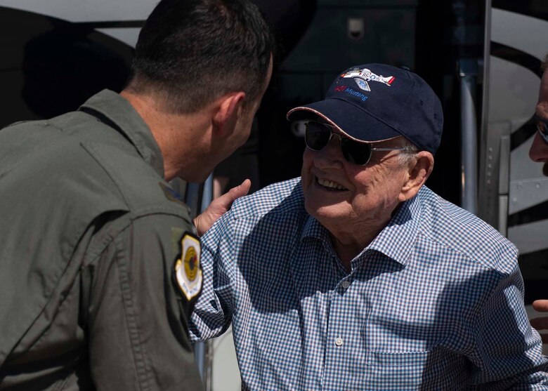 3 Time Ace World War Ii Vietnam War Veteran Visits Nellis