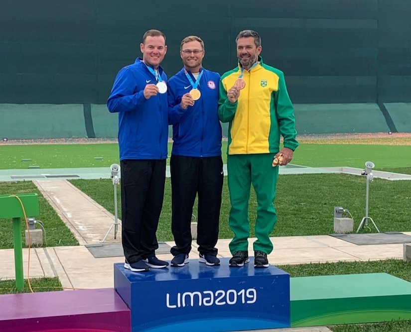 Brian Burrows and U.S. Army Staff Sgt. Derek Haldeman represented Team USA in Men’s Trap at the 2019 Pan American Games in Lima, Peru. Not only did these two athletes claim the Gold and Silver Medals, they claimed the last two possible Olympic quotas in Men’s Trap for Team USA, something that has not happened since 2008! Haldeman is a Sunbury, Ohio native who is a competitive marksman/instructor with the U.S. Army Marksmanship Unit at Fort Benning, Georgia. (Courtesy photo)