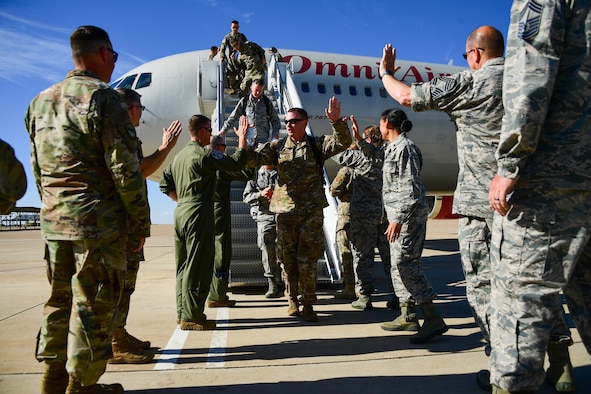 Airmen from the 419th Fighter Wing and 388th Fighter Wing return to Hill Air Force Base, Utah, July 30, 2019 following a two-month European deployment