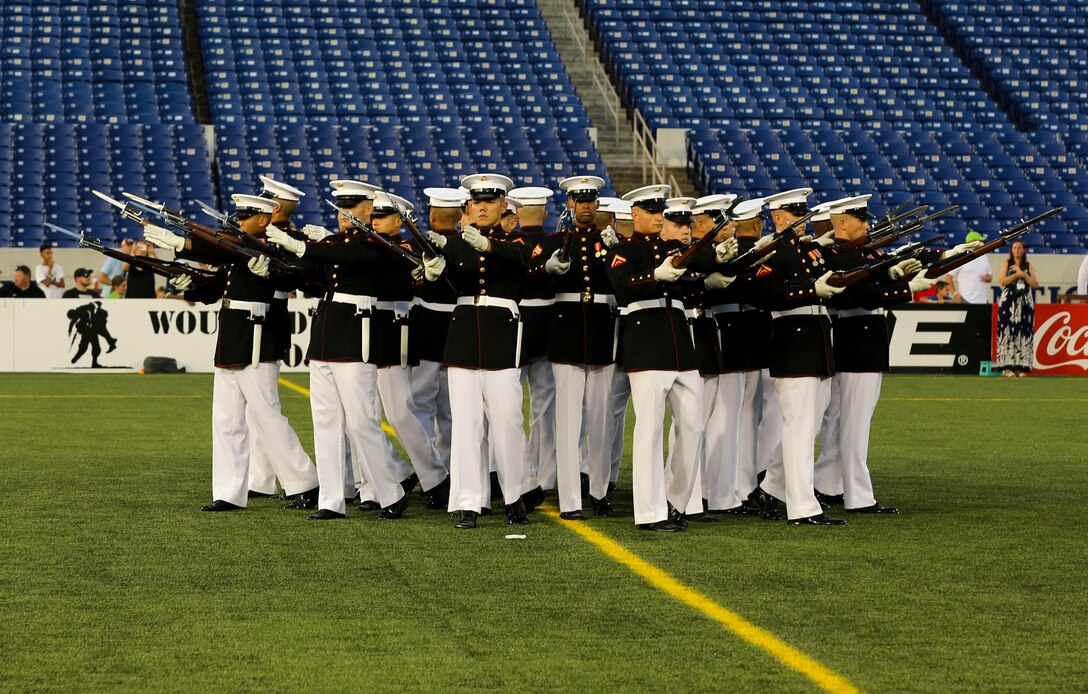 The Silent Drill Platoon performed during halftime at the Major League Lacrosse All Star Game.