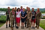 European Jamboree 2020 staff and host members from Sobieszewo Island, Gdańsk, Poland, as well as representatives of the Polish Territorial Defense Forces learn about the Joint Task Force and Joint Interagency Task Force support for the 24th World Scout Jamboree July 24, 2019, at the Glen Jean Armory, Mount Hope, W.Va. Military members from more than 35 units, representing the U.S. Army, U.S. Navy, U.S. Marine Corps, U.S. Air Force, National Guard, and U.S. Coast Guard are supporting the 24th World Scout Jamboree taking place July 22 - Aug. 2, 2019. (U.S. Air National Guard photo by Senior Airman Caleb Vance)