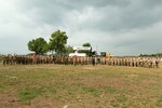 U.S. Army National Guard Soldiers assigned to the 861st Engineer Company, Rhode Island Army National Guard and members of the 1092nd Engineer Battalion, West Virginia Army National Guard (WVARNG), stand alongside Soldiers of the Romanian 10th Engineer Brigade during the closing ceremony of Resolute Castle 19 at the Joint National Training Center/Cincu Training Area in Cincu, Romania, on July 31, 2019. Over one thousand Soldiers from the U.S., Romania and the Netherlands contributed to Resolute Castle 19. (U.S. Army National Guard photo by Sgt. Terry Rajsombath)