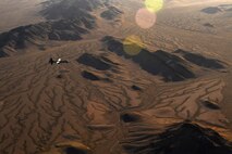 An MQ-9 Reaper flies a training mission over the Nevada Test and Training Range, July 15, 2019. The Reaper and its aircrew are considered one of the most demanded aircraft in combat operations due to its ability to provide oversight, gather intelligence and employ munitions on the battlefield for 18-20 hours at a time. (U.S. Air Force photo by Staff Sgt. James Thompson)
