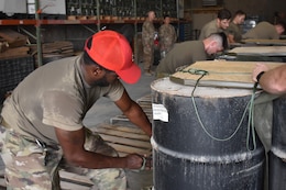 Soldiers of the 861st Quartermaster Company, U.S. Army Reserve, operating in Qatar under the 77th Sustainment Brigade, have been preparing aerial drops for delivery across the U.S. Central Command area of operations.