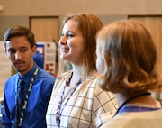 IMAGE: DAHLGREN, Va. (July 25, 2019) — A student briefs attendees on her technical project as her summer internship concluded at the Naval Surface Warfare Center Dahlgren Division. She was among students who completed their summer internships at Naval Surface Warfare Center Dahlgren Division. The Science and Engineering Apprenticeship Program (SEAP) encourages participating high school students to pursue science and engineering careers, to further their education via mentoring by laboratory personnel and their participation in research, and to make them aware of DoN research and technology efforts, which can lead to employment within the DoN.
