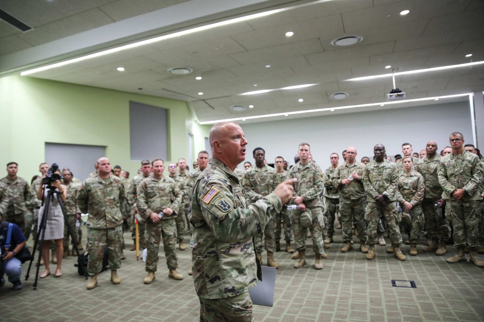 The Delaware National Guard held a deployment ceremony for 250 of the Delaware Army National Guard’s 198th Expeditionary Signal Battalion Soldiers at the Delaware State University Football Stadium in Dover, Del., August 3, 2019.
