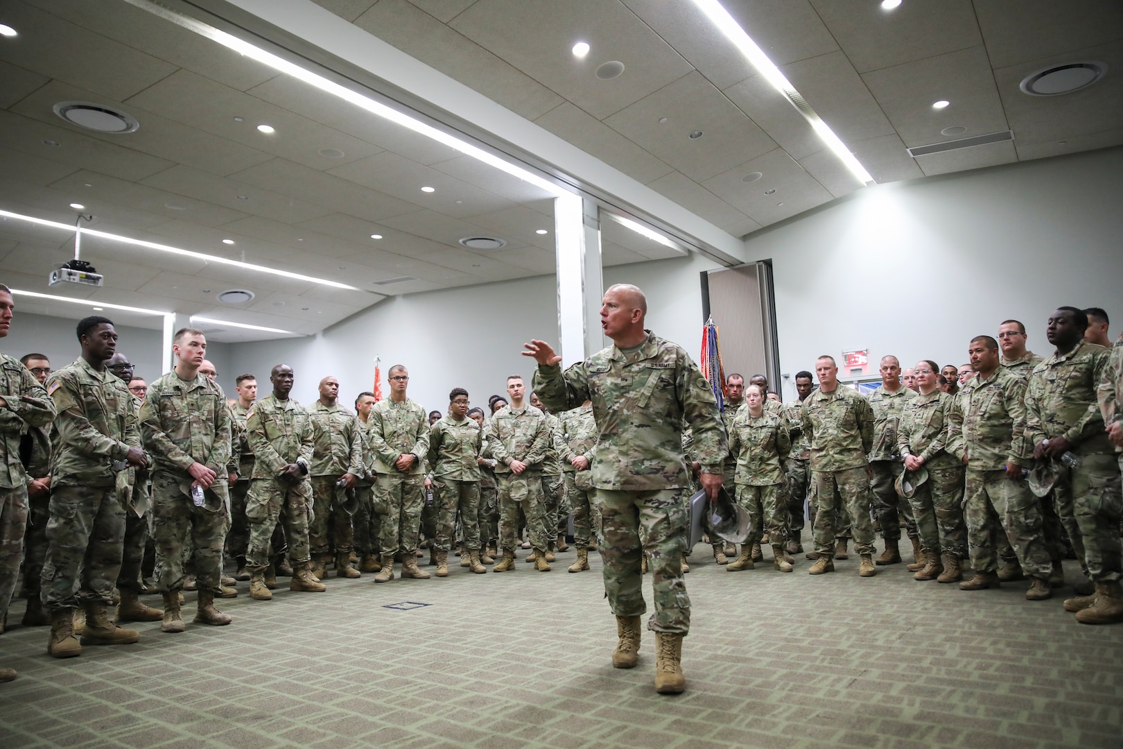 The Delaware National Guard held a deployment ceremony for 250 of the Delaware Army National Guard’s 198th Expeditionary Signal Battalion Soldiers at the Delaware State University Football Stadium in Dover, Del., August 3, 2019.