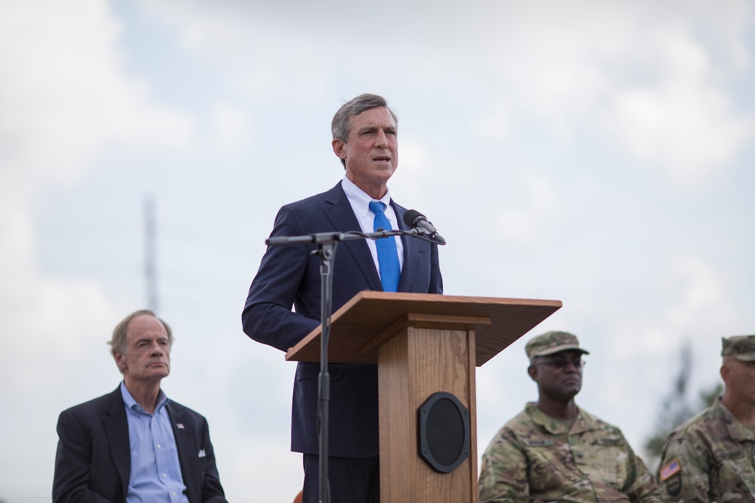 The Delaware National Guard held a deployment ceremony for 250 of the Delaware Army National Guard’s 198th Expeditionary Signal Battalion Soldiers at the Delaware State University Football Stadium in Dover, Del., August 3, 2019.