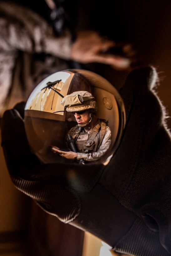 U.S. Marine Corps Cpl. Austin M. Jordan, a cryptologic linguist operator analyst, attached with 8th Marine Regiment, 2nd Marine Division, posts security for 1st Battalion, 25th Marine Regiment, 4th MARDIV Marines during Integrated Training Exercise 5-19 at Marine Corps Air Ground Combat Center Twentynine Palms, Calif., July 31, 2019. Reserve Marines with 1/25 participate in ITX to prepare for their upcoming deployment to the Pacific Region. (U.S. Marine Corps photo by Lance Cpl. Jose Gonzalez)