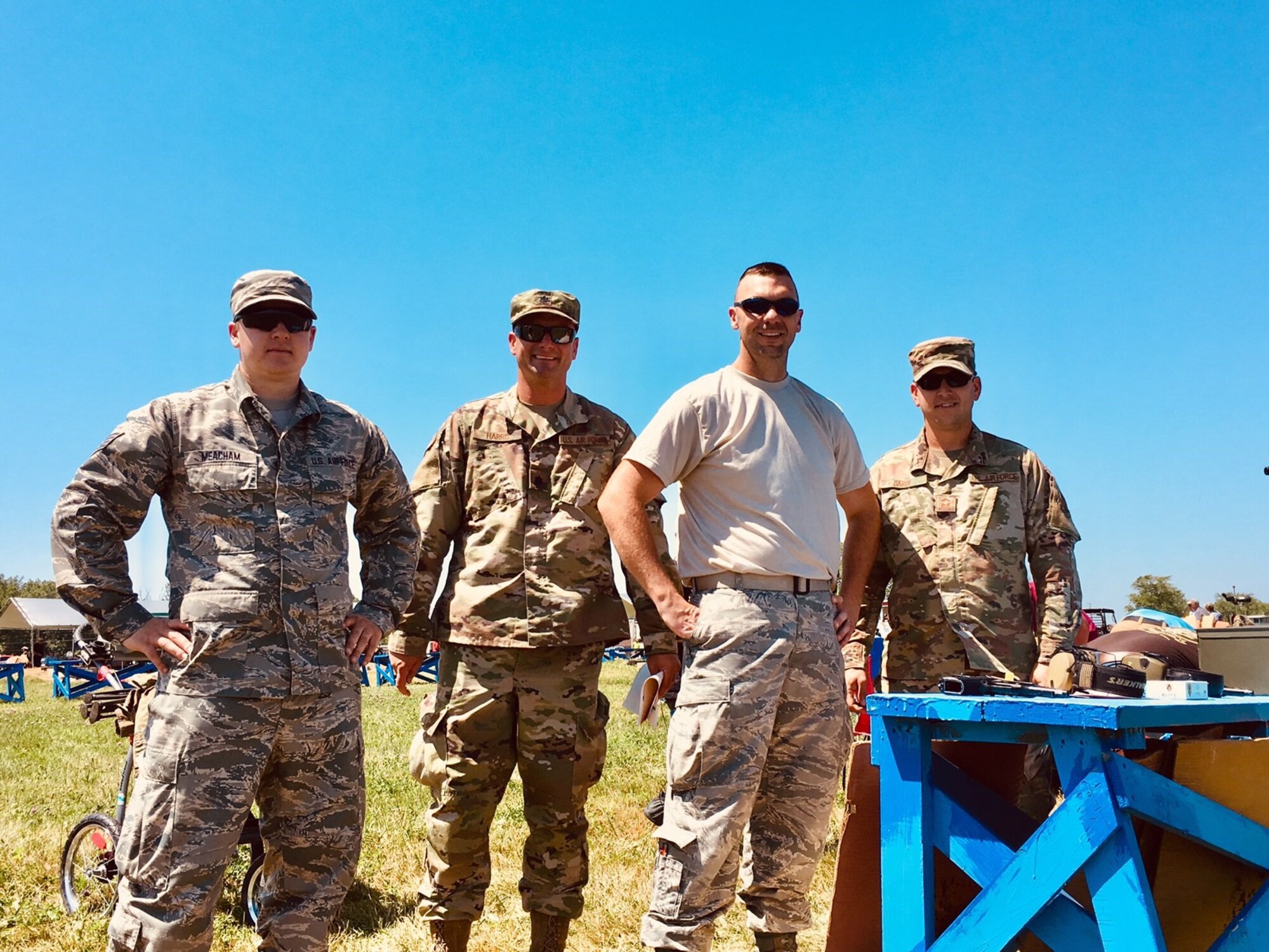 167th Airlift Wing marksman team members Staff Sgt. Derek Meacham, Master Sgt. Garey Diefenderfer, Master Sgt. James Barton and Senior Master Sgt. Michael Darby, participated in the National Matches at Camp Perry, July 2019. The month-long national shooting festival hosts more than 6,000 military and civilian participants who train and compete in a variety of competition including traditional pistol, smallbore, high-power rifle and long-range rifle.