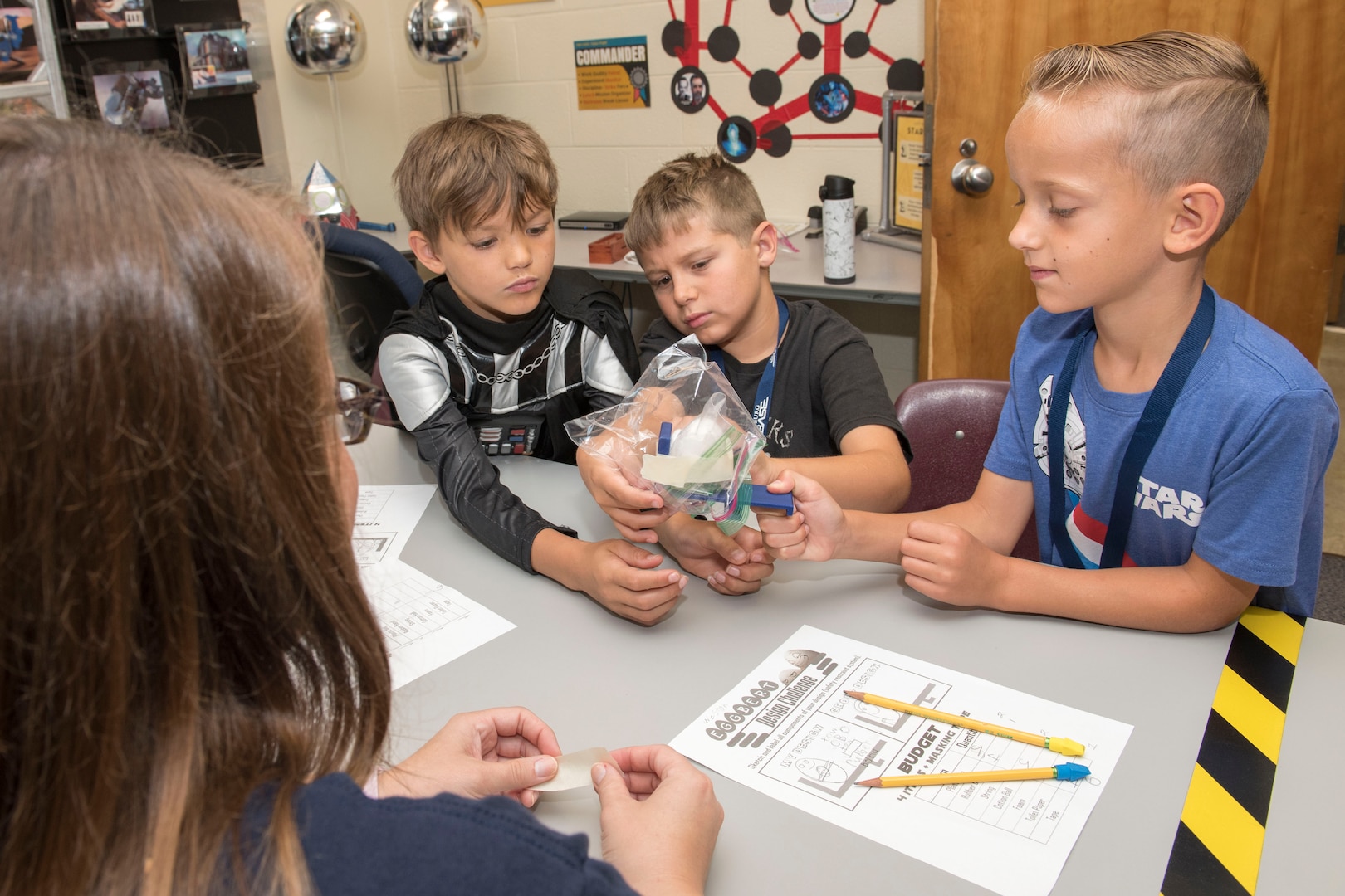 Six to 14-year-old children of 167th Airlift Wing members participated in STARBASE Martinsburg summer camps in July and early August 2019. The week-long camps focused on science, technology, engineering and math activities. This year marks the 15th year for the camps. (U.S. Air National Guard photo by Senior Master Sgt. Emily Beightol-Deyerle)