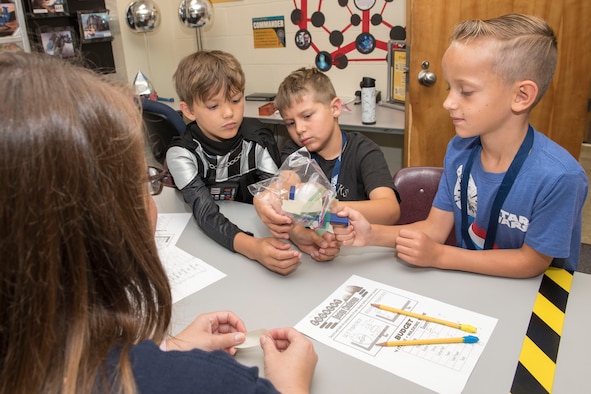 Six to 14-year-old children of 167th Airlift Wing members participated in STARBASE Martinsburg summer camps in July and early August 2019. The week-long camps focused on science, technology, engineering and math activities. This year marks the 15th year for the camps. (U.S. Air National Guard photo by Senior Master Sgt. Emily Beightol-Deyerle)