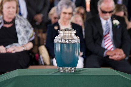 Close friends and family members attend the funeral ceremony of Oliver "Ollie" Crawford Aug. 5, 2019, at Joint Base San Antonio-Fort Sam Houston, Texas. "Ollie" passed away at the age of 94, on Sunday, July 21, 2019 in San Antonio, Texas.
