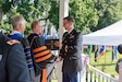 U.S. Army Reserve Col. Aaron Justice, commander of the 510th Regional Support Group, 7th Mission Support Command, receives his diploma during the U.S. Army War College class of 2019 graduation ceremony on Carlisle Barracks, Pennsylvania, July 26, 2019. Five 7th MSC officers graduated the two-year program with a Master's degree in Strategic Studies.