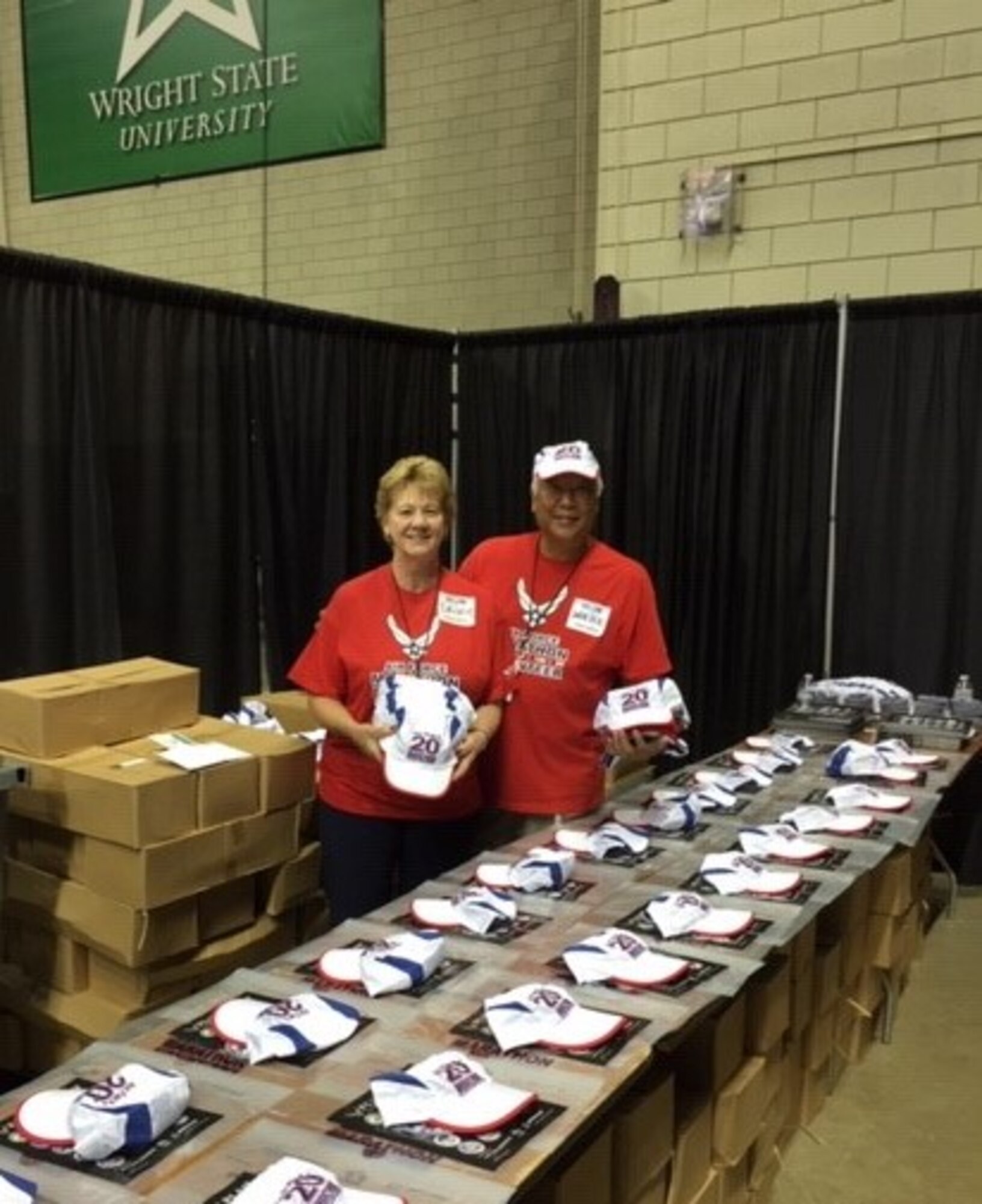 Deniece and Walter Chin have volunteered for the Air Force Marathon for over 20 years and helped with many functions of the marathon such as water stations, information booth, expo assistance, event set-up and teardown, and the breakfast and pasta dinners. Volunteer registration is currently open and will run through Aug. 31. All the open positions are listed on the marathon’s website, www.usafmarathon.com, and volunteers can register online. (Courtesy photo)