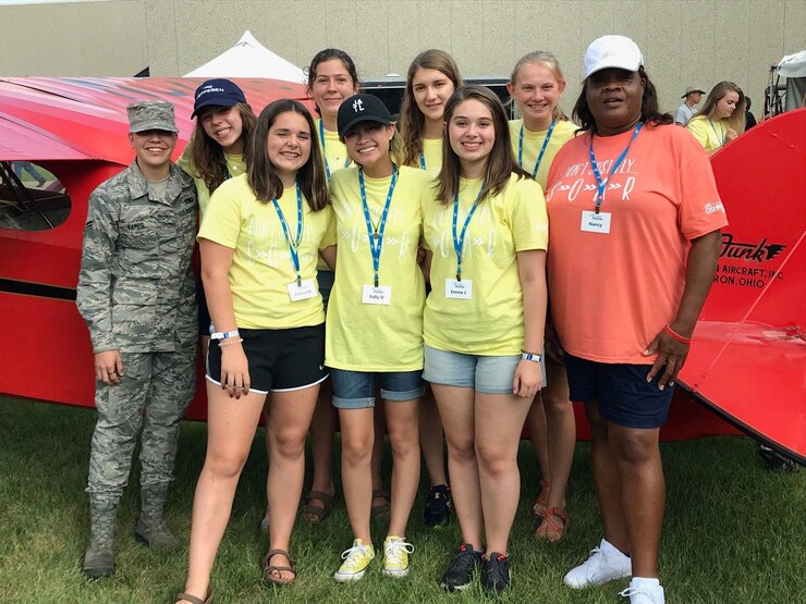 Avionics Airman inspires young women at GirlVenture aviation camp