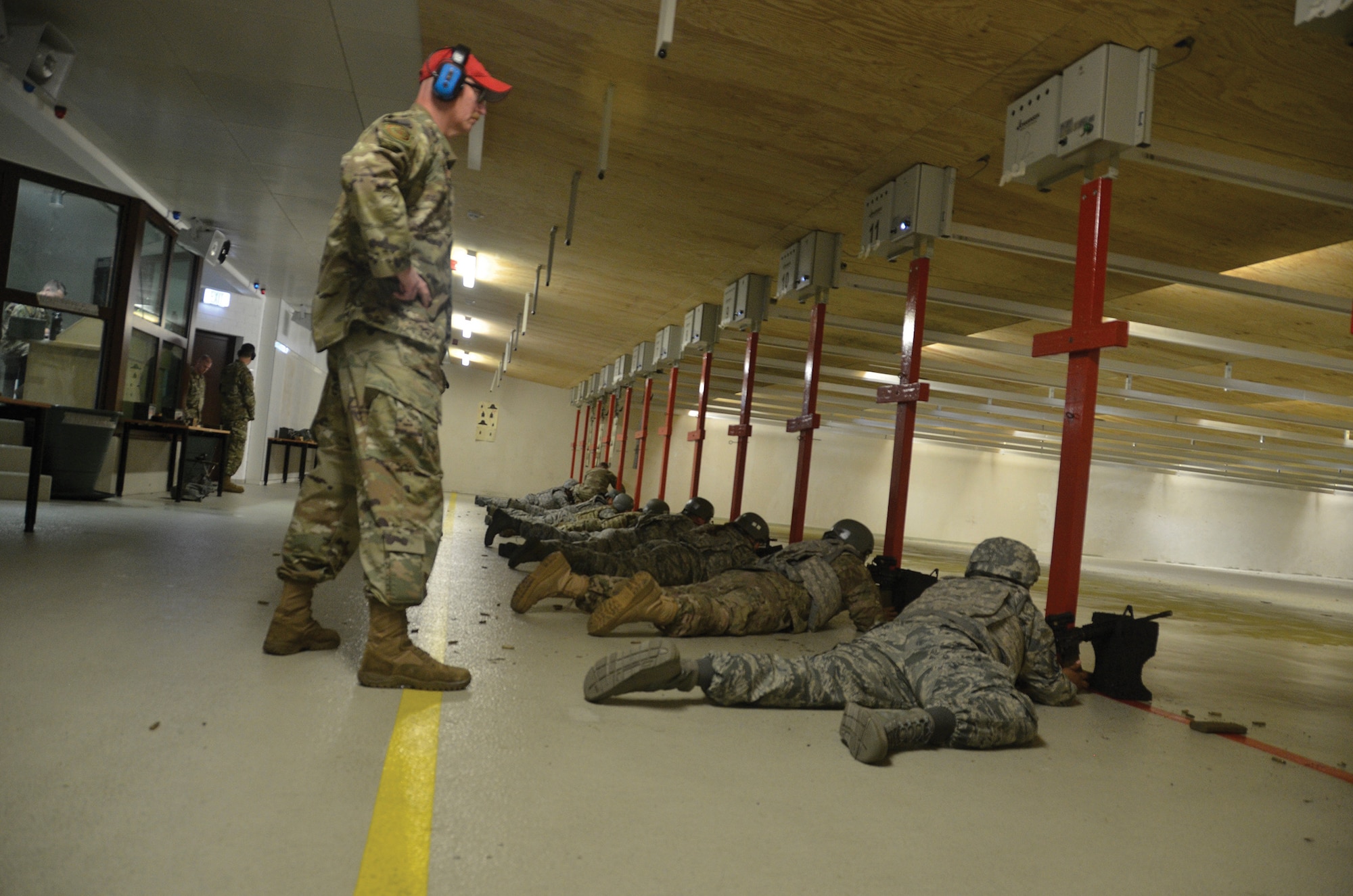 Airmen with the 445th Security Forces Squadron conduct small arms marksmanship training for active-duty personnel June 21, 2019, at Spangdahlem Air Base, Germany.