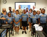 Norfolk Naval Shipyard Commandar Capt. Kai Torkelson visited Starbase Victory at Victory Elementary School for the final week of summer camp activities. NNSY and Starbase Victory have been in partnership since 2002 to help bring science progrmas to Portsmouth Public Schools.