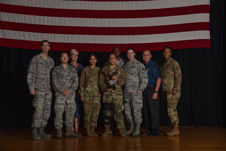 McConnell Air Force Base's 2nd Quarter Award Winners at McConnell AFB, Kan., Aug. 2, 2019. Members not present are not pictured. (U.S. Air Force photo by Airman 1st Class Marc A. Garcia)