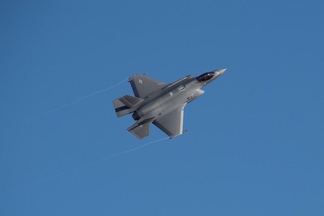 An F-35A Lightning II flies over Hill Air Force Base, Utah. (U.S. Air Force photo by Cynthia Griggs)