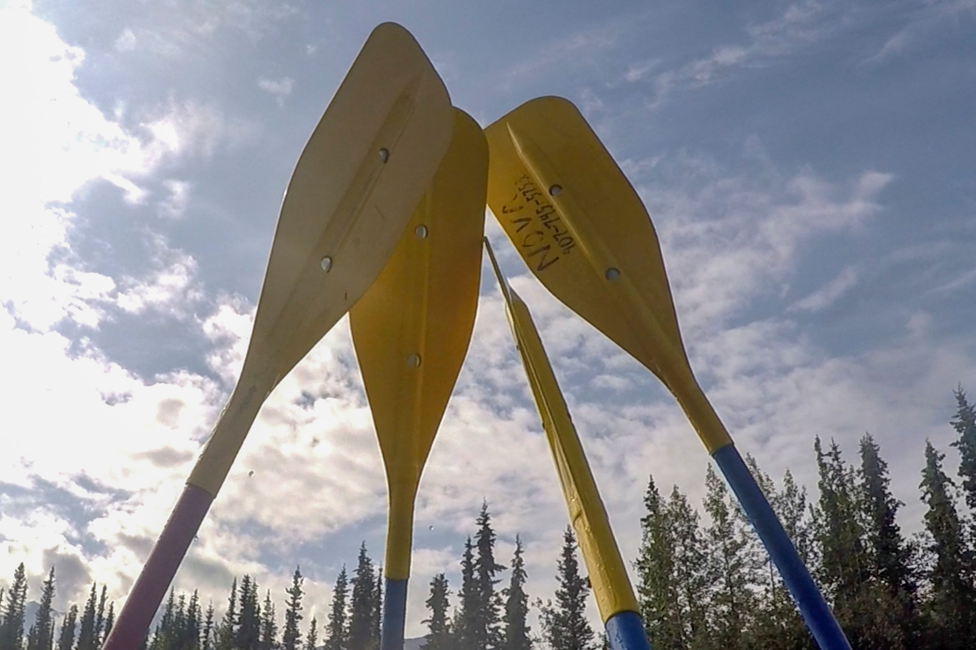 Members from the 673d Civil Engineer Group ride whitewater rapids on the Matanuska River, Alaska, as a Task Force True North activity July 26, 2019. Task Force True North is an initiative started in July 2018 to address Comprehensive Airman Fitness and decrease negative outcomes like sexual assault, suicide, domestic and workplace violence. Task Force True North embeds a religious support team and mental health counselors in groups to decentralize resources available to Airmen.