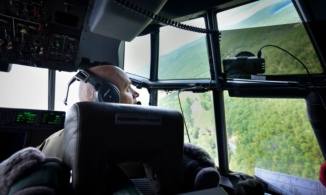 Maj. Matthew Heisel, 327th Airlift Squadron pilot, participates in a training flight to enhance readiness on August 3, 2019, at Little Rock Air Force Base, Ark. The majority of our Reserve members have to meet the same requirements of Active Duty personnel. This means they have to balance a fulltime civilian job or college studies while maintaining their military readiness. The airspace, terrain, drop zones, landing zones, and local airports here in Arkansas are excellent venues for training and the relationship the base has with Arkansas affords the resources to execute the mission. (U.S. Air Force photo by Senior Airman Nathan Byrnes)